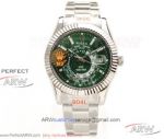 N9 Factory 904L Rolex Sky-Dweller World Timer 42mm Oyster 9001 Automatic Watch - Stainless Steel Case Green Dial